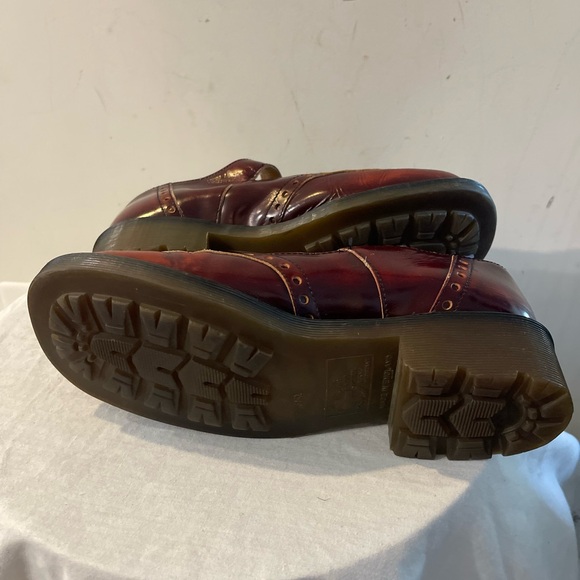 Doc Martens Burgundy Leather Buckle Mary Jane Shoe Made in England - Picture 7 of 7